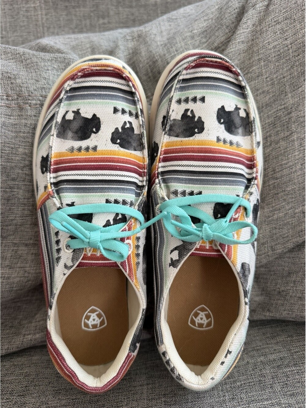 Ariat Hilo Womens Multicolor Buffalo Print Slip On Casual Shoes Size 7.5